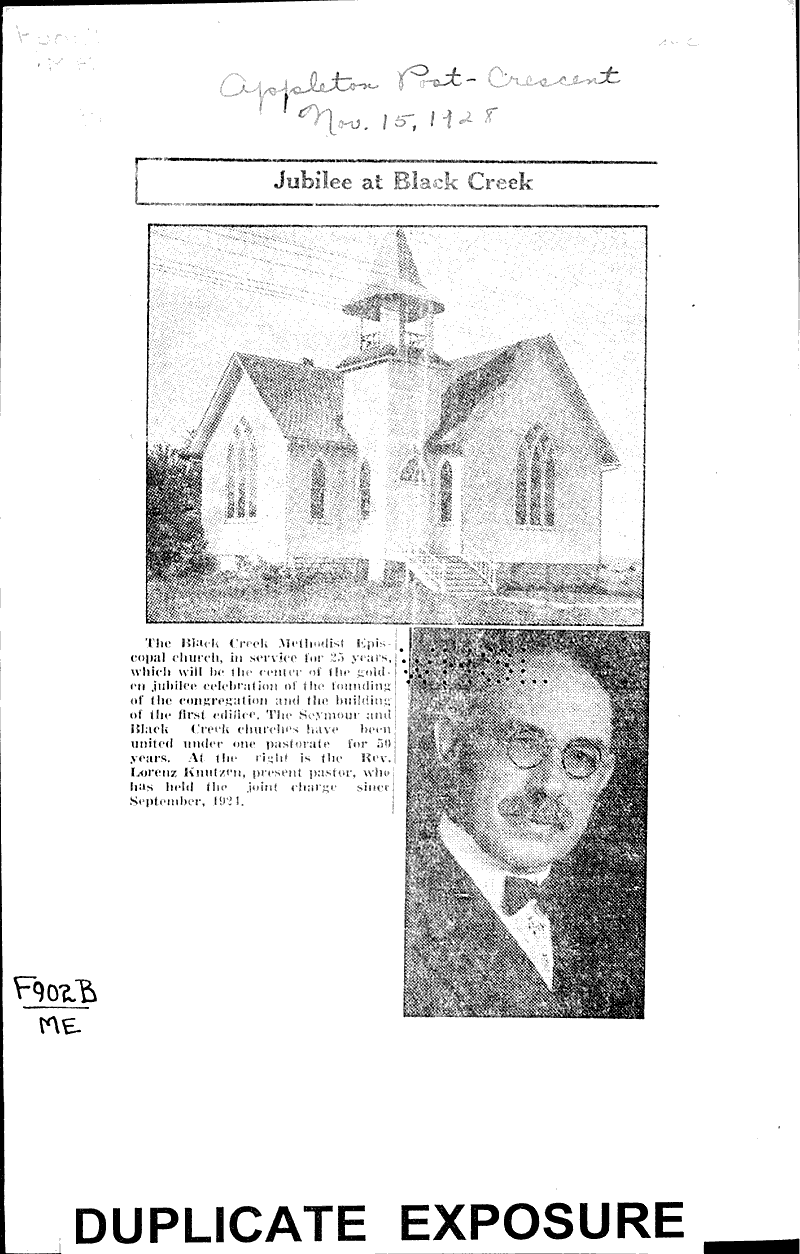  Source: Appleton Post-Crescent Topics: Church History Date: 1928-11-15