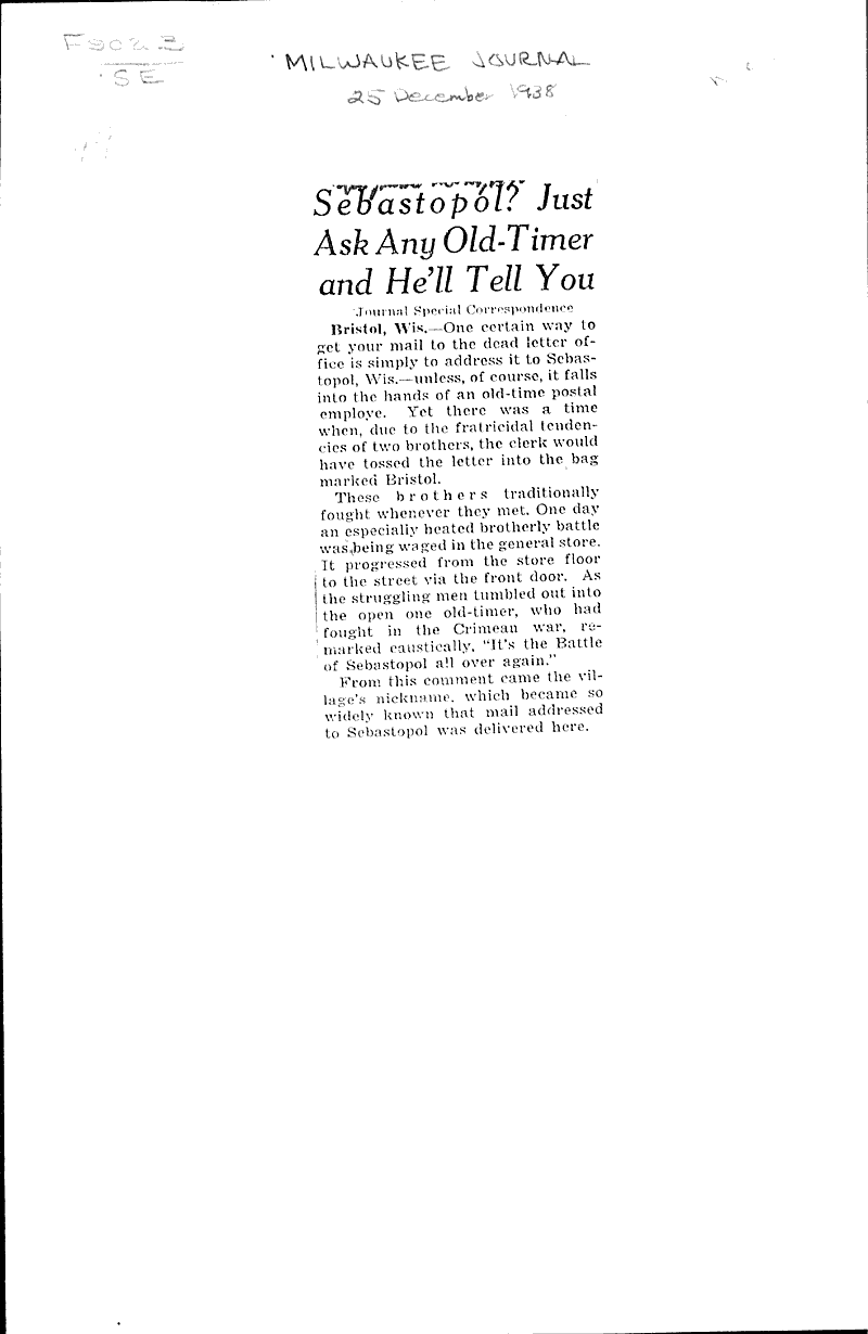  Source: Milwaukee Journal Date: 1938-12-25