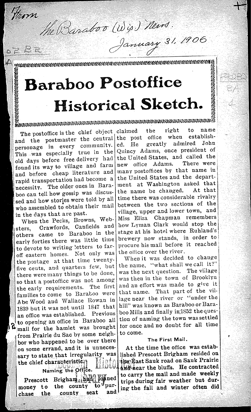  Source: Baraboo Daily News Topics: Government and Politics Date: 1906-01-31