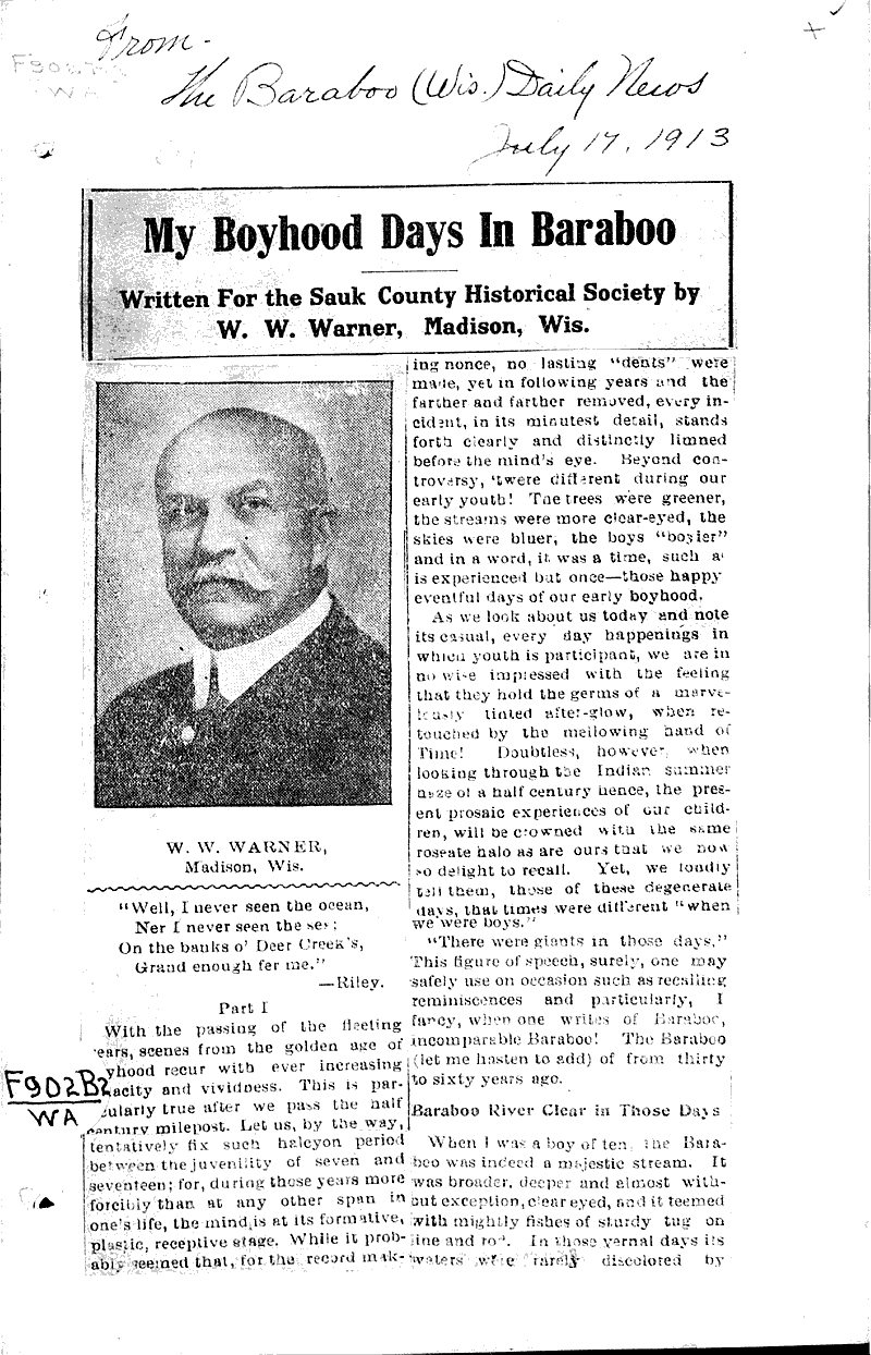  Source: Baraboo Daily News Date: 1913-07-19