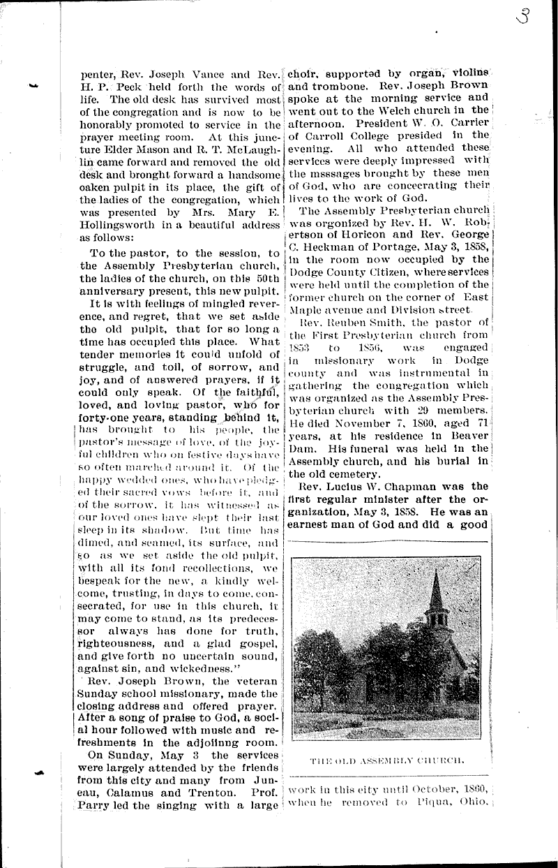  Source: Dodge County Citizen Topics: Church History Date: 1908-05-06