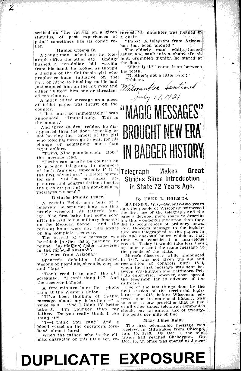  Source: Milwaukee Sentinel Topics: Industry Date: 1921-07-17