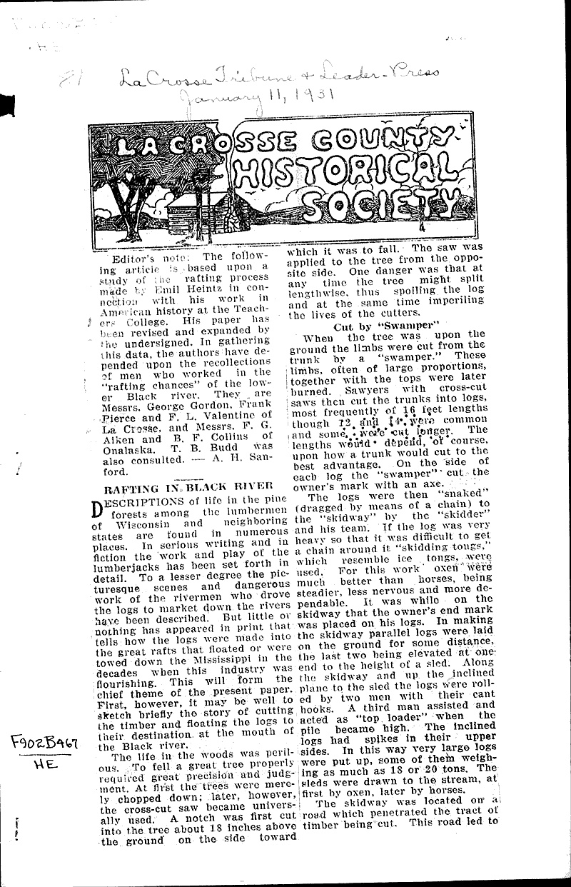  Source: La Crosse Tribune and Leader-Press Topics: Industry Date: 1931-01-11