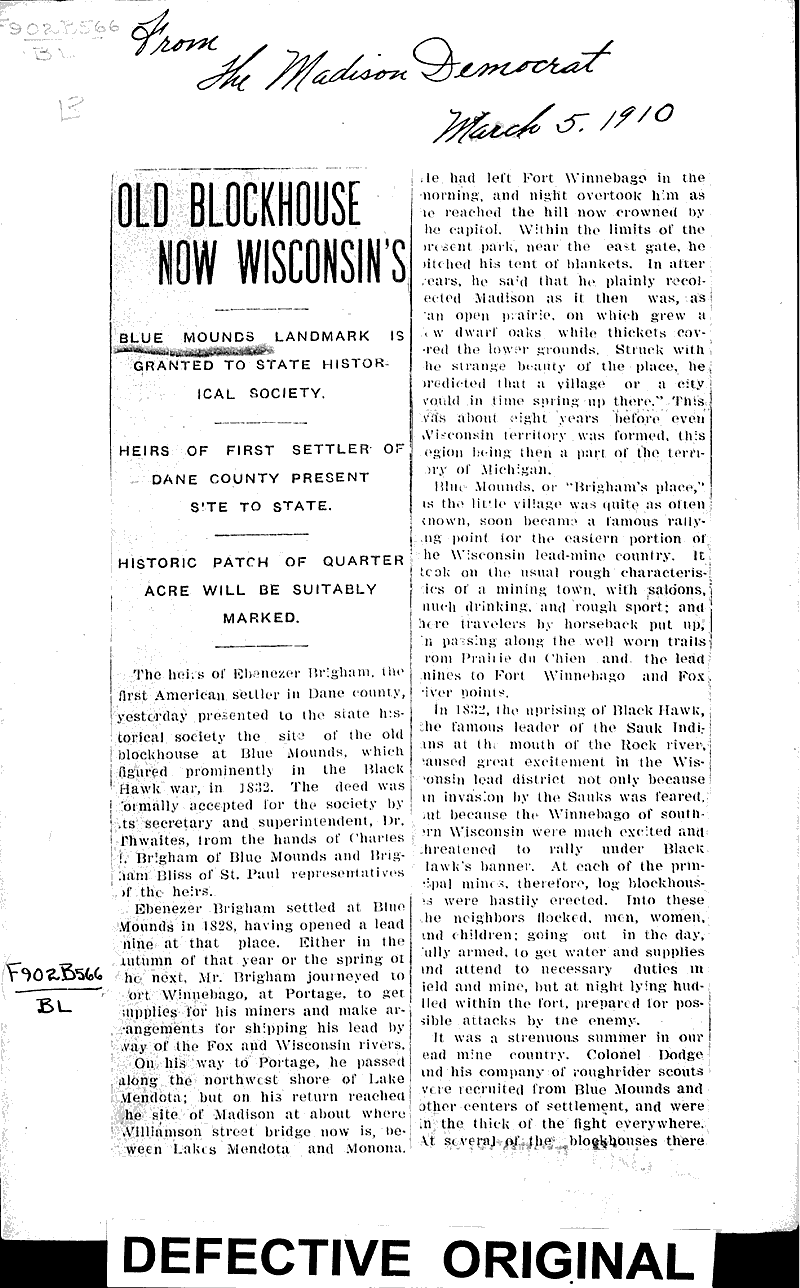  Source: Madison Democrat Topics: Industry Date: 1910-03-05