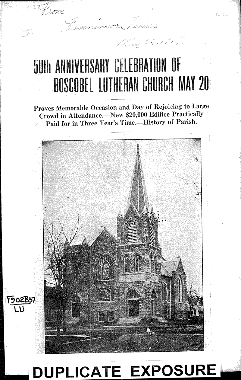  Source: Fennimore Times Topics: Church History Date: 1917-05-23