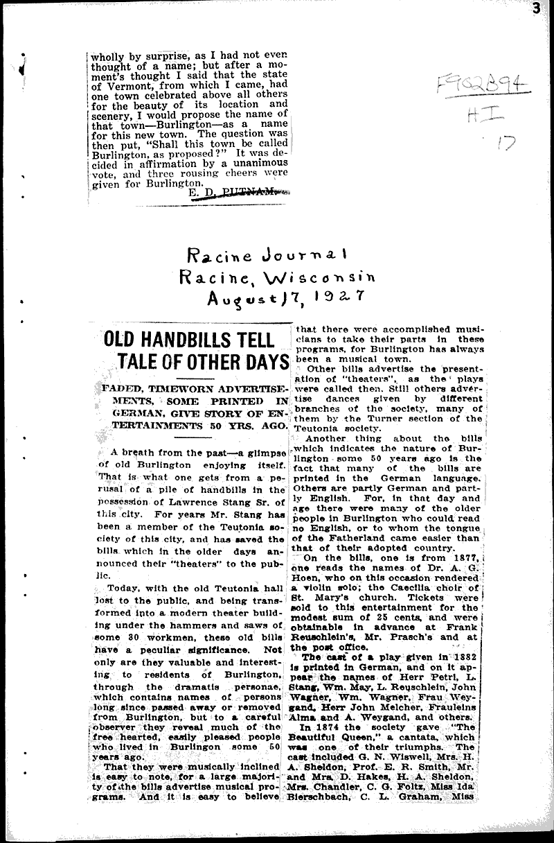  Source: Burlington Standard Democrat Date: 1927-07-22