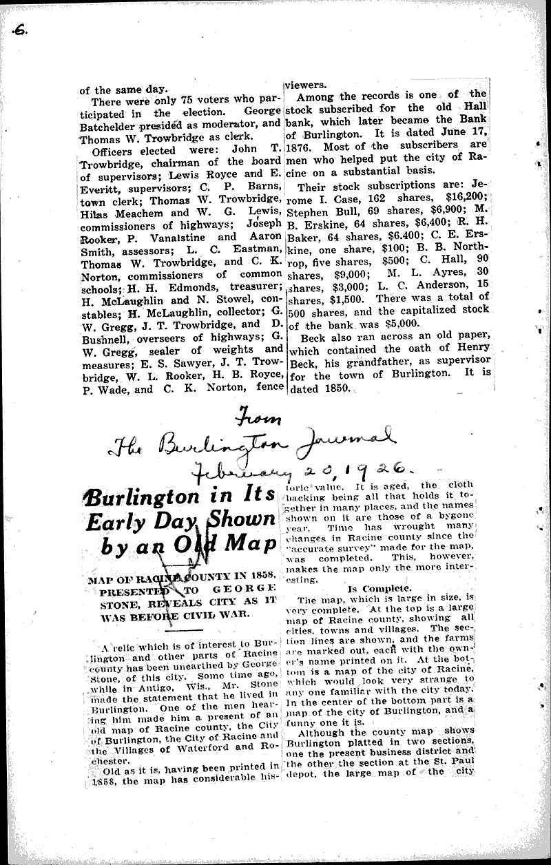  Source: Burlington Journal Date: 1926-02-20