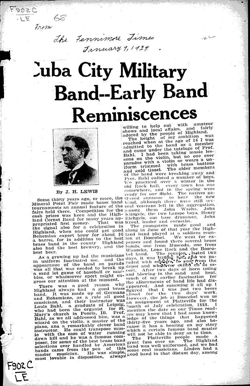  Source: Fennimore Times Topics: Art and Music Date: 1924-01-09