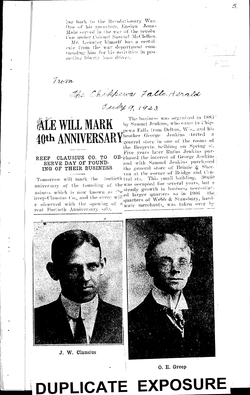  Source: Chippewa Herald Date: 1923-07-09