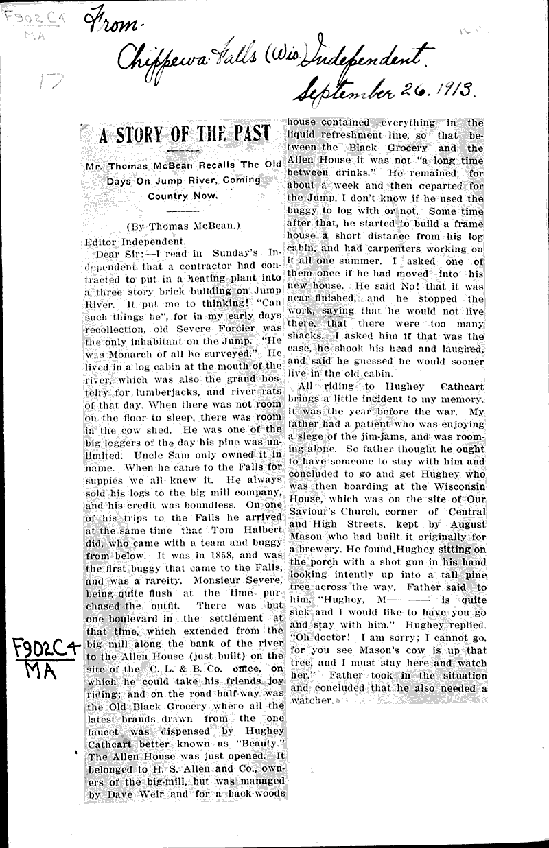  Source: Chippewa Falls Independent Date: 1913-09-26