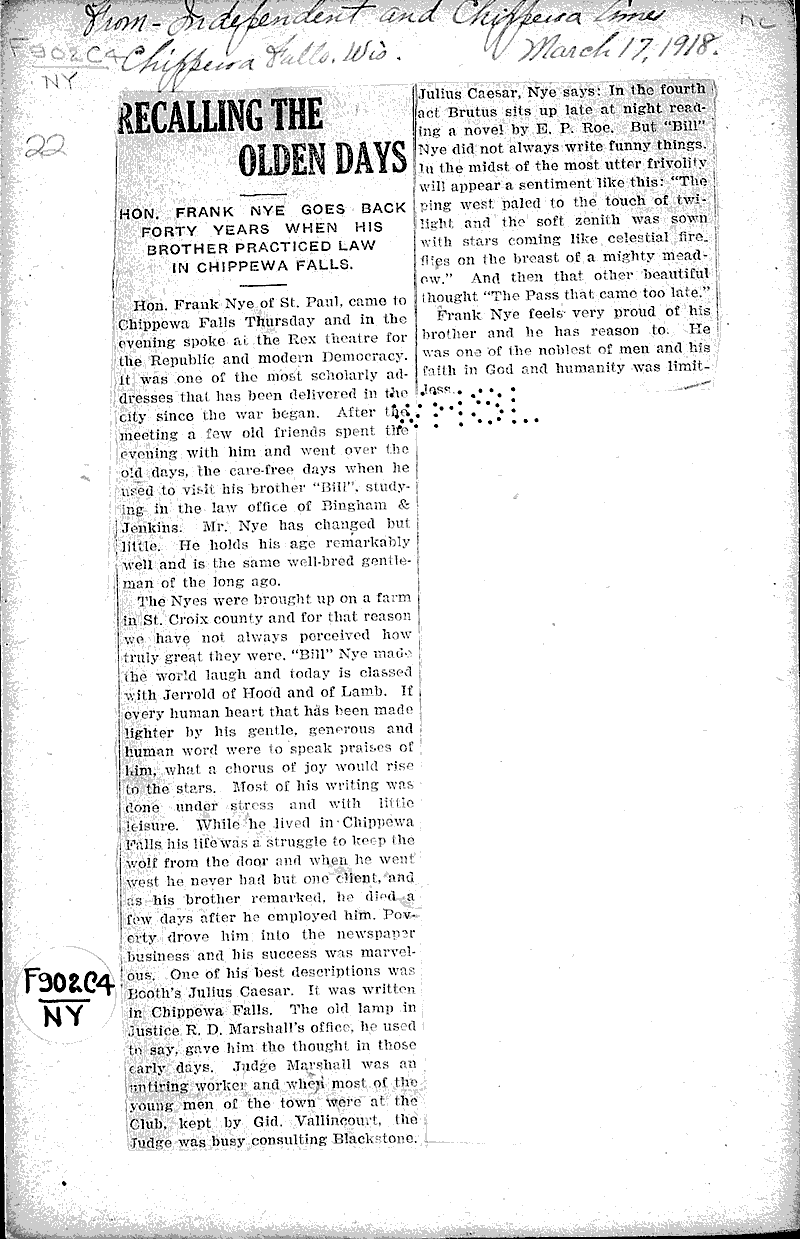  Source: Chippewa Times and Independent Date: 1918-03-17
