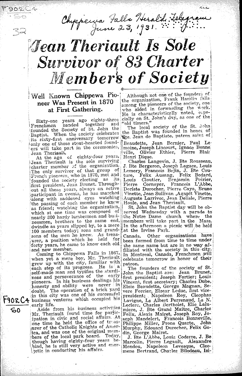  Source: Chippewa Herald-Telegram Topics: Social and Political Movements Date: 1931-06-23