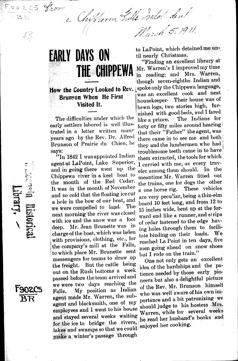  Source: Chippewa Falls Independent Date: 1911-03-05