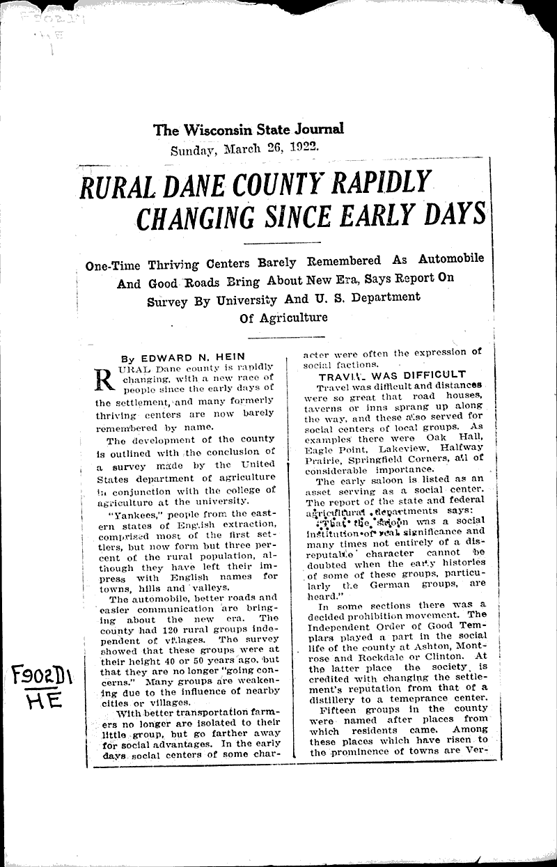  Source: Wisconsin State Journal Topics: Transportation Date: 1922-03-26