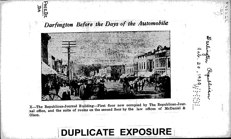  Source: Darlington Journal Topics: Transportation Date: 1930-02-20