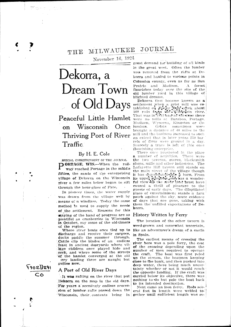  Source: Milwaukee Journal Topics: Agriculture Date: 1924-11-16