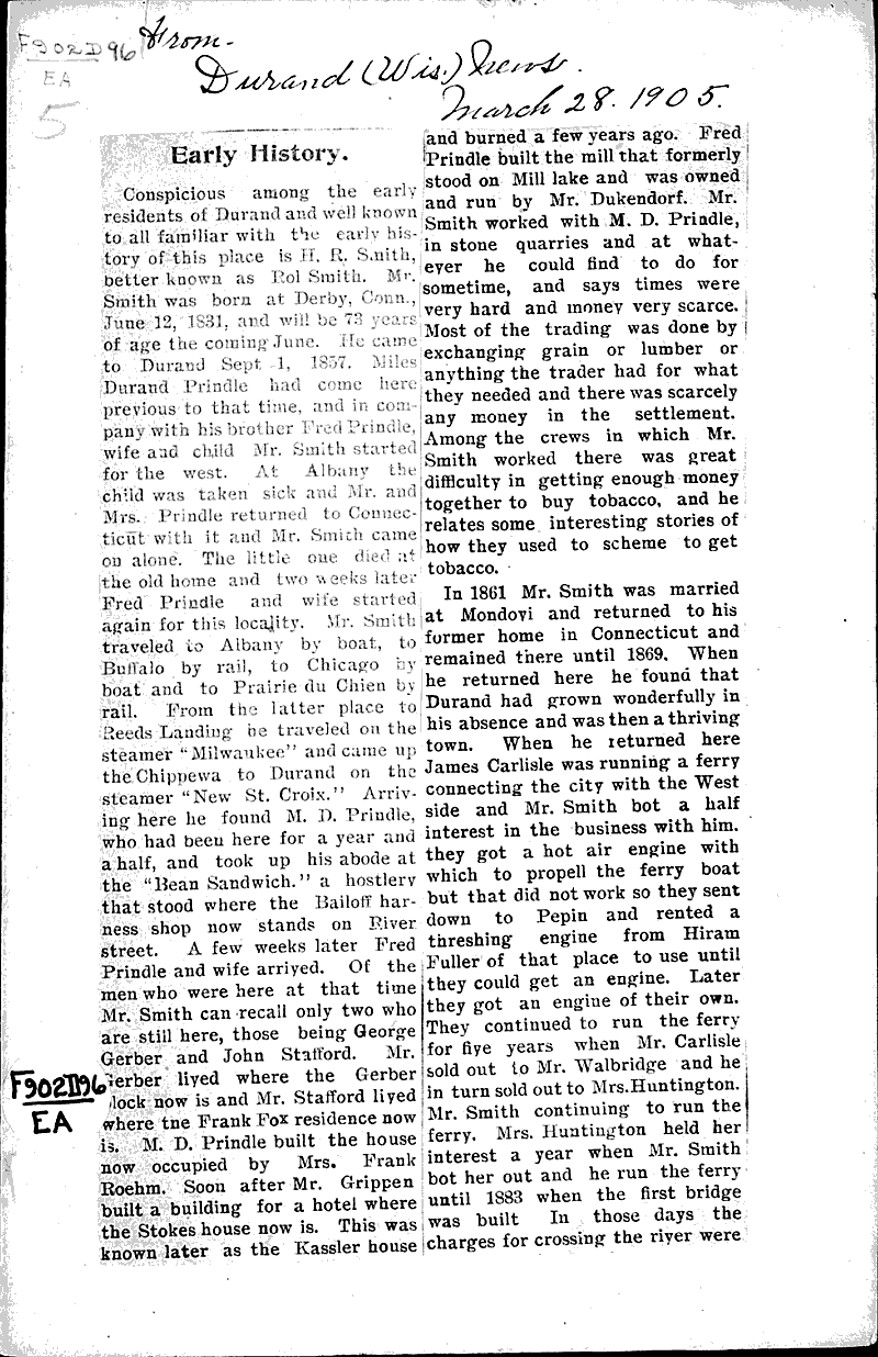  Source: Durand News Topics: Immigrants Date: 1905-02-21
