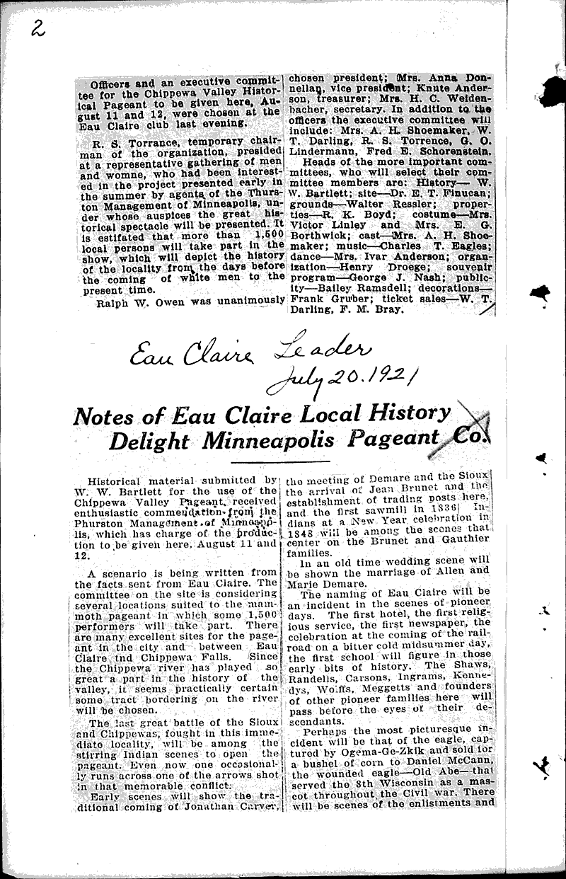  Source: Eau Claire Leader Date: 1921-07-20