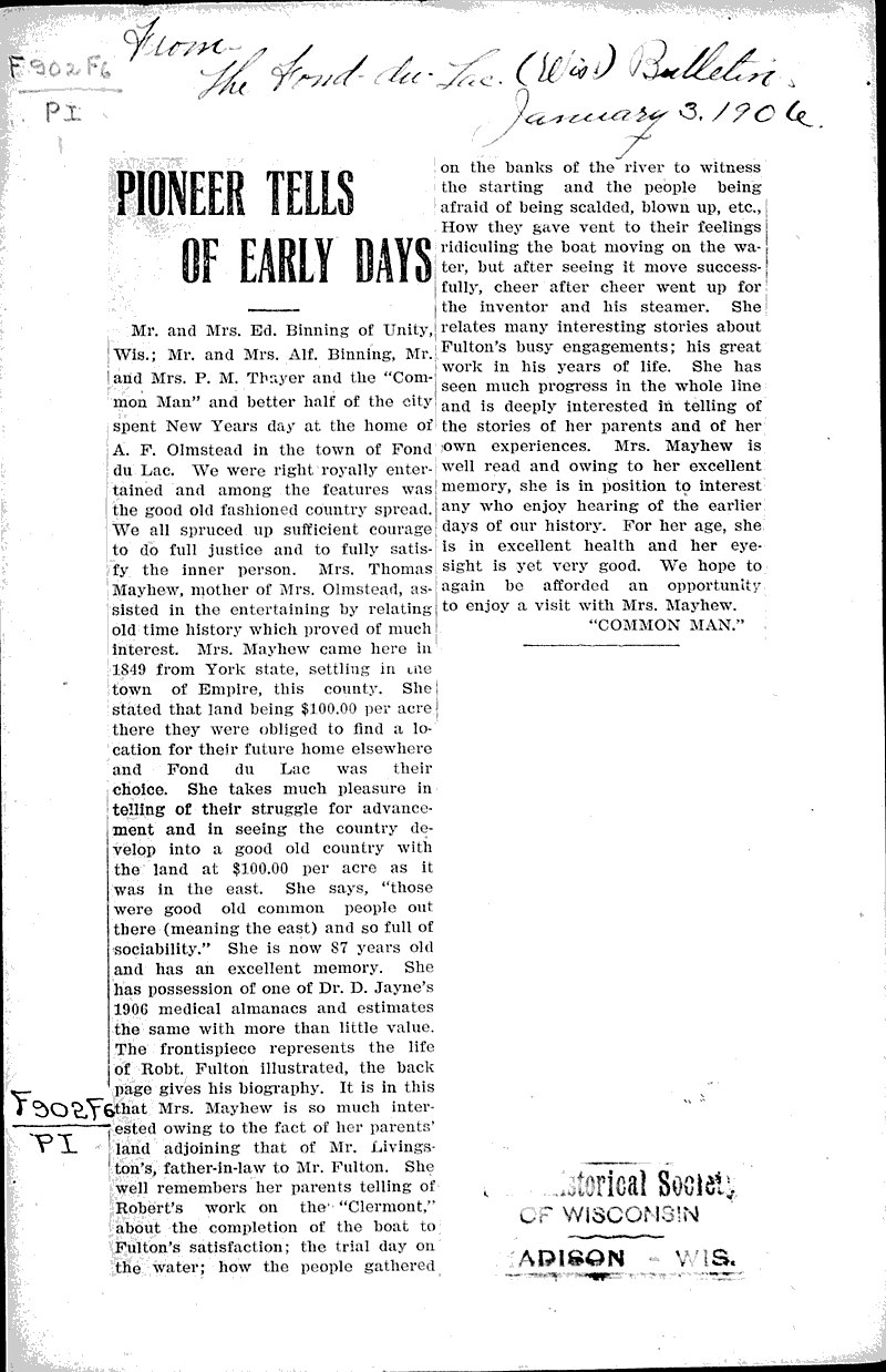  Source: Fond du Lac Bulletin Date: 1906-01-03