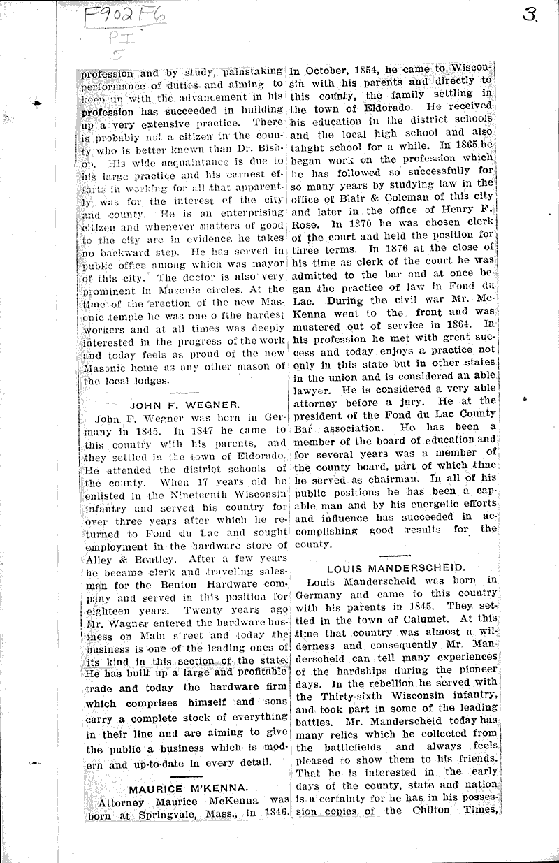  Source: Fond du Lac Bulletin Date: 1907-11-03