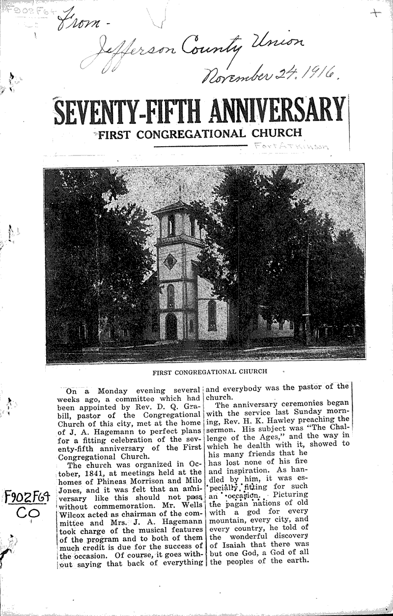 Source: Jefferson County Union Topics: Church History Date: 1916-11-24