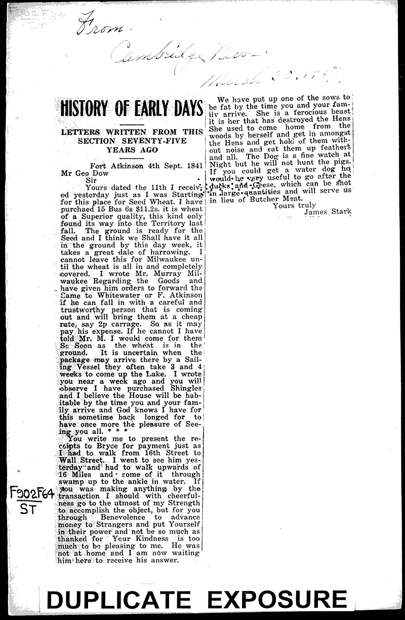  Source: Cambridge News Date: 1917-03-30