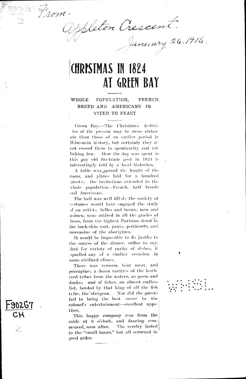  Source: Appleton Crescent Date: 1916-01-26