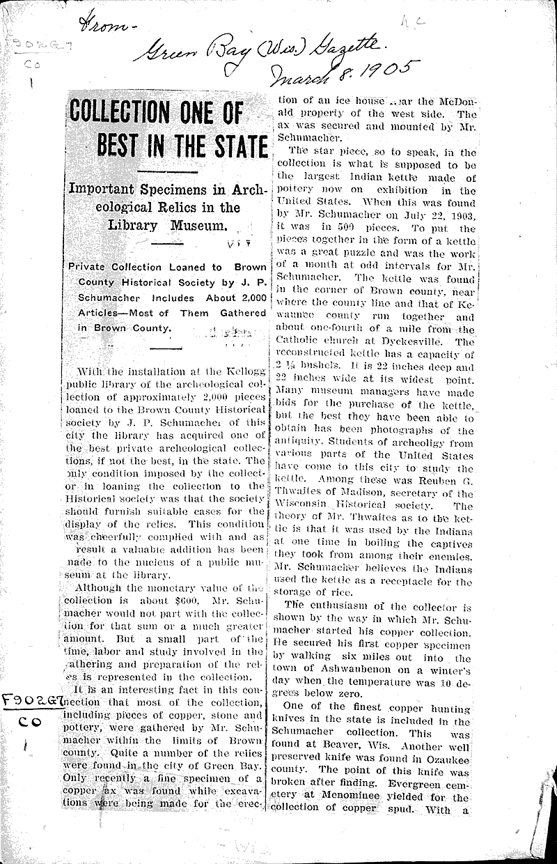  Source: Green Bay Gazette Date: 1905-03-08