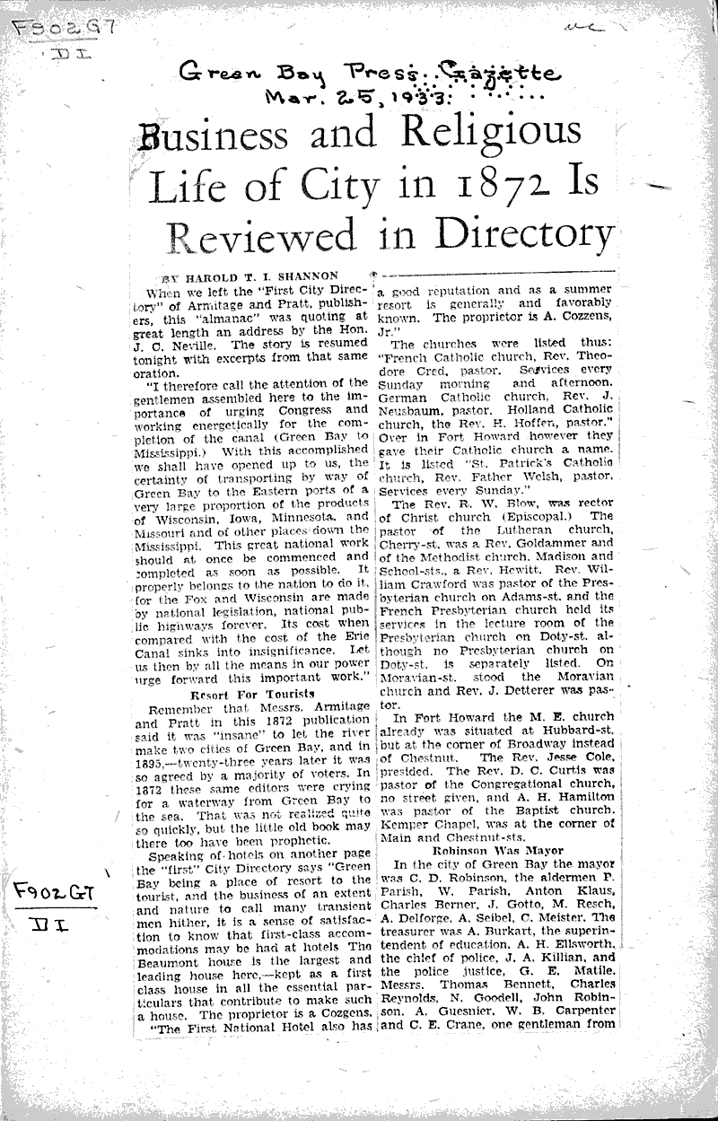  Source: Green Bay Press Gazette Date: 1933-03-25