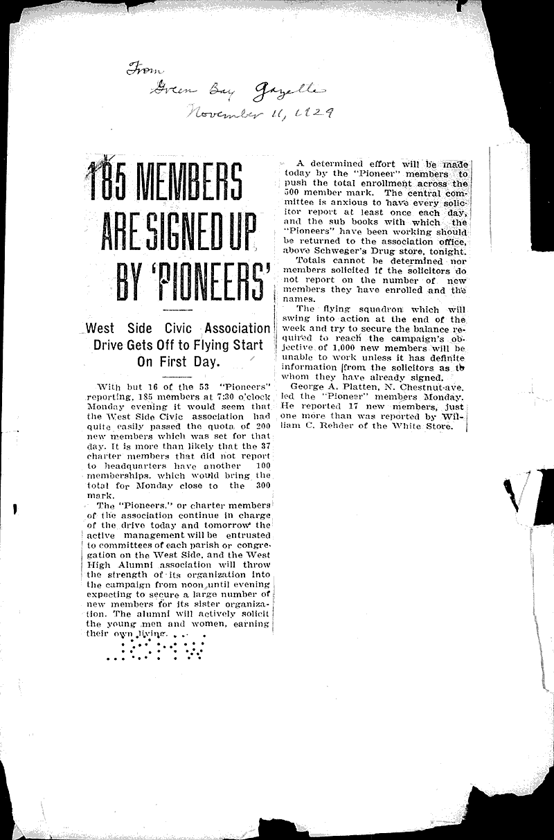  Source: Green Bay Gazette Topics: Social and Political Movements Date: 1929-11-11