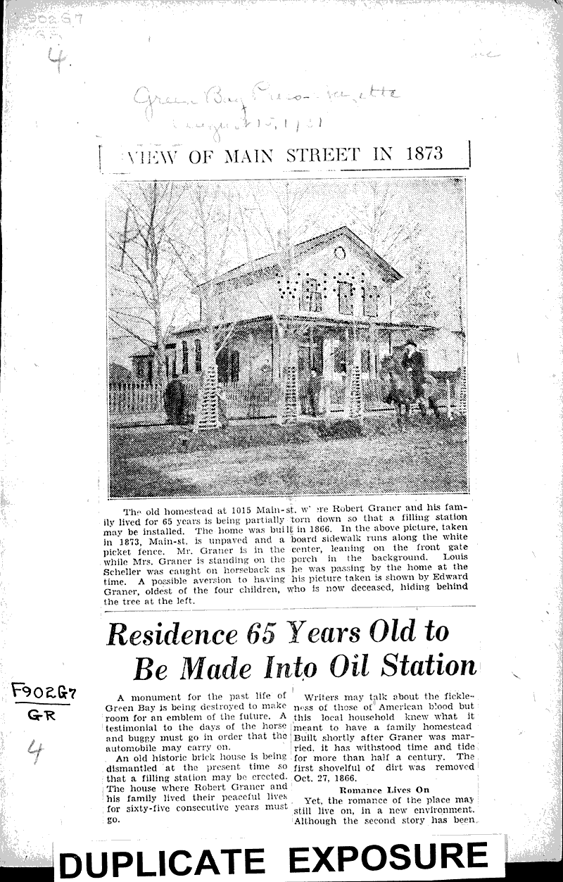  Source: Green Bay Press Gazette Topics: Architecture Date: 1931-08-15