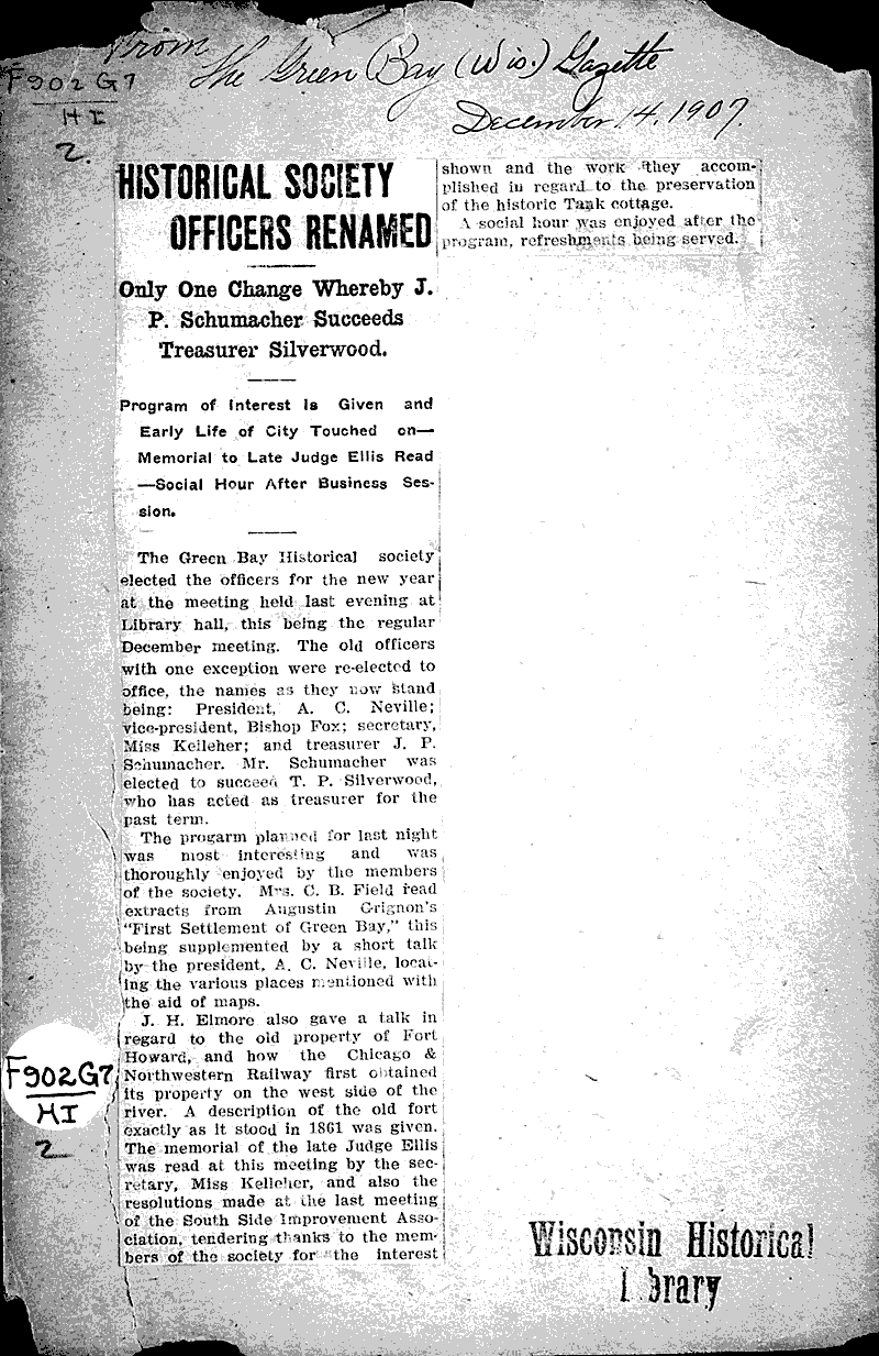  Source: Green Bay Gazette Topics: Education Date: 1904-12-07