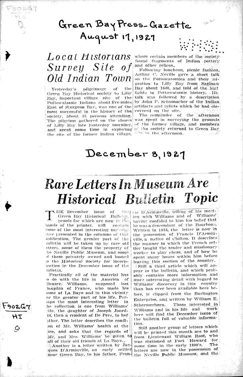  Source: Green Bay Press Gazette Topics: Education Date: 1927-08-17