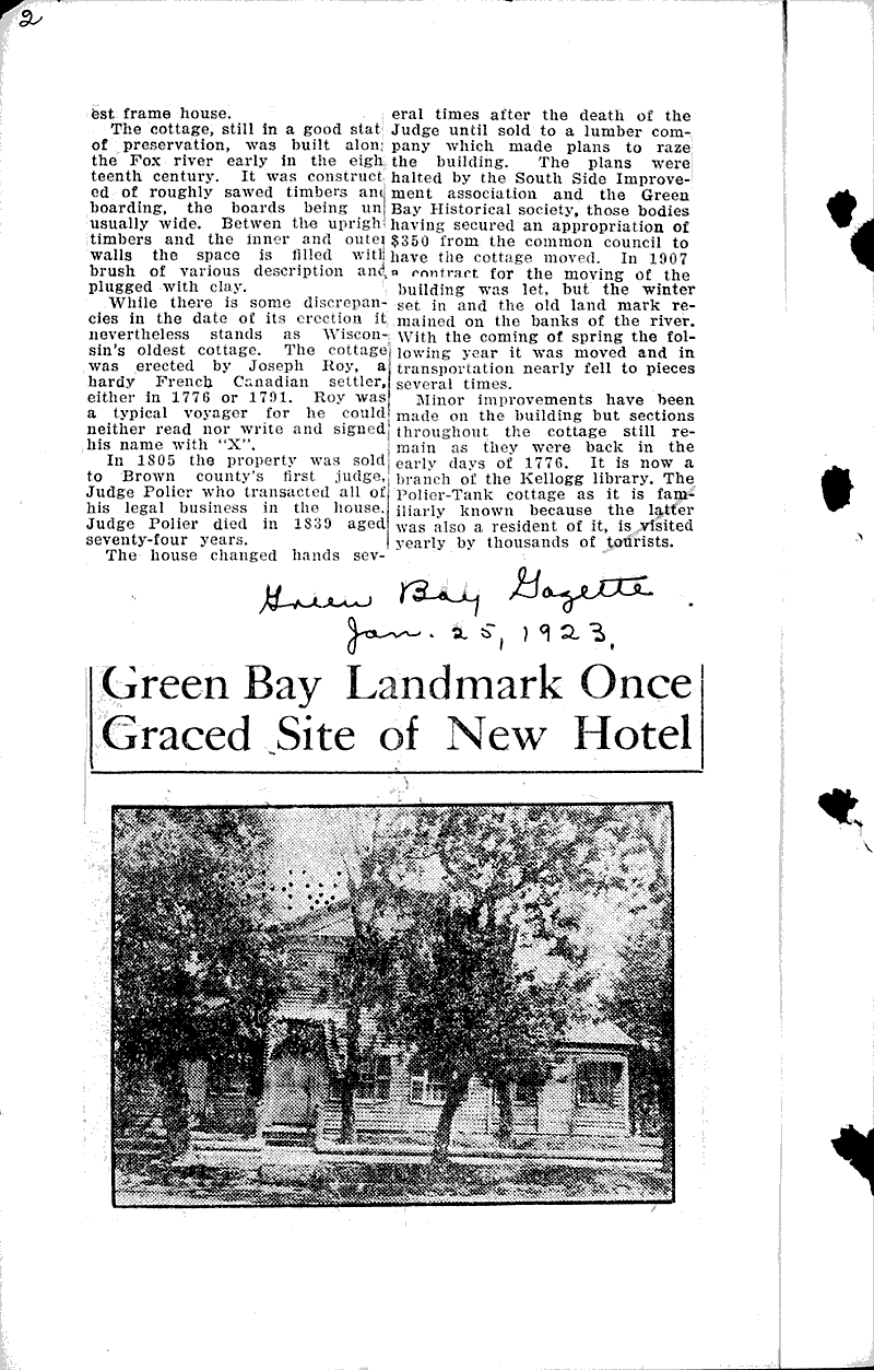  Source: Green Bay Gazette Topics: Architecture Date: 1922-04-10