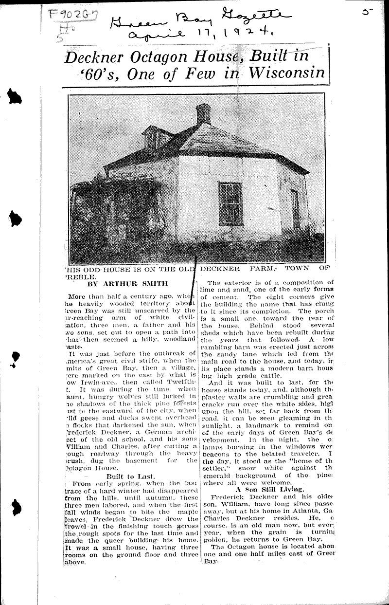  Source: Green Bay Gazette Topics: Architecture Date: 1922-04-10