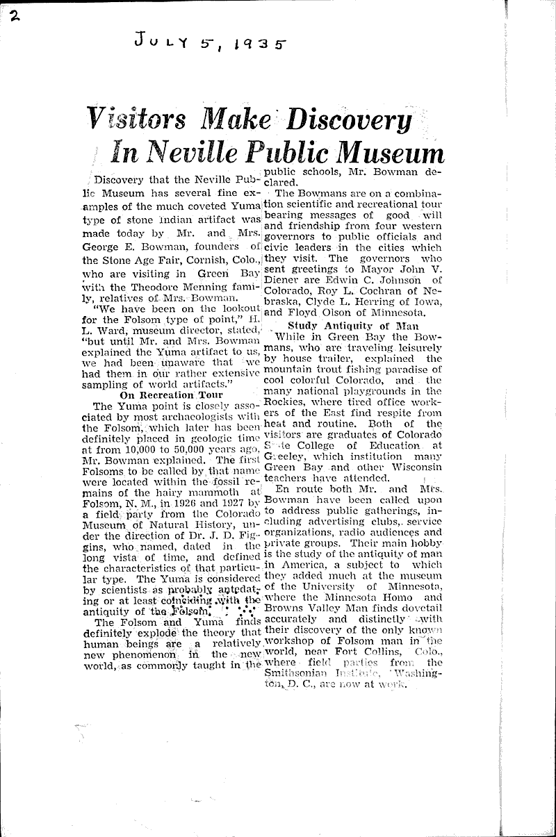  Source: Green Bay Press Gazette Topics: Art and Music Date: 1935-02-02