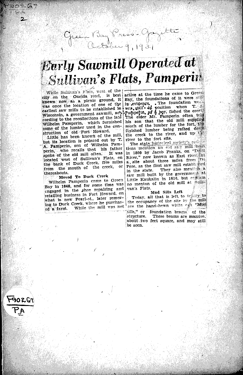 Source: Green Bay Press Gazette Date: 1931-10-09