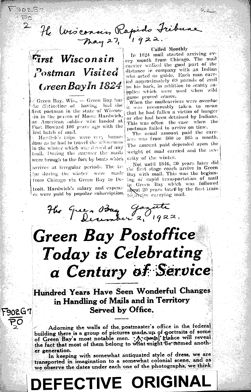  Source: Wisconsin Rapids Tribune Date: 1922-05-27