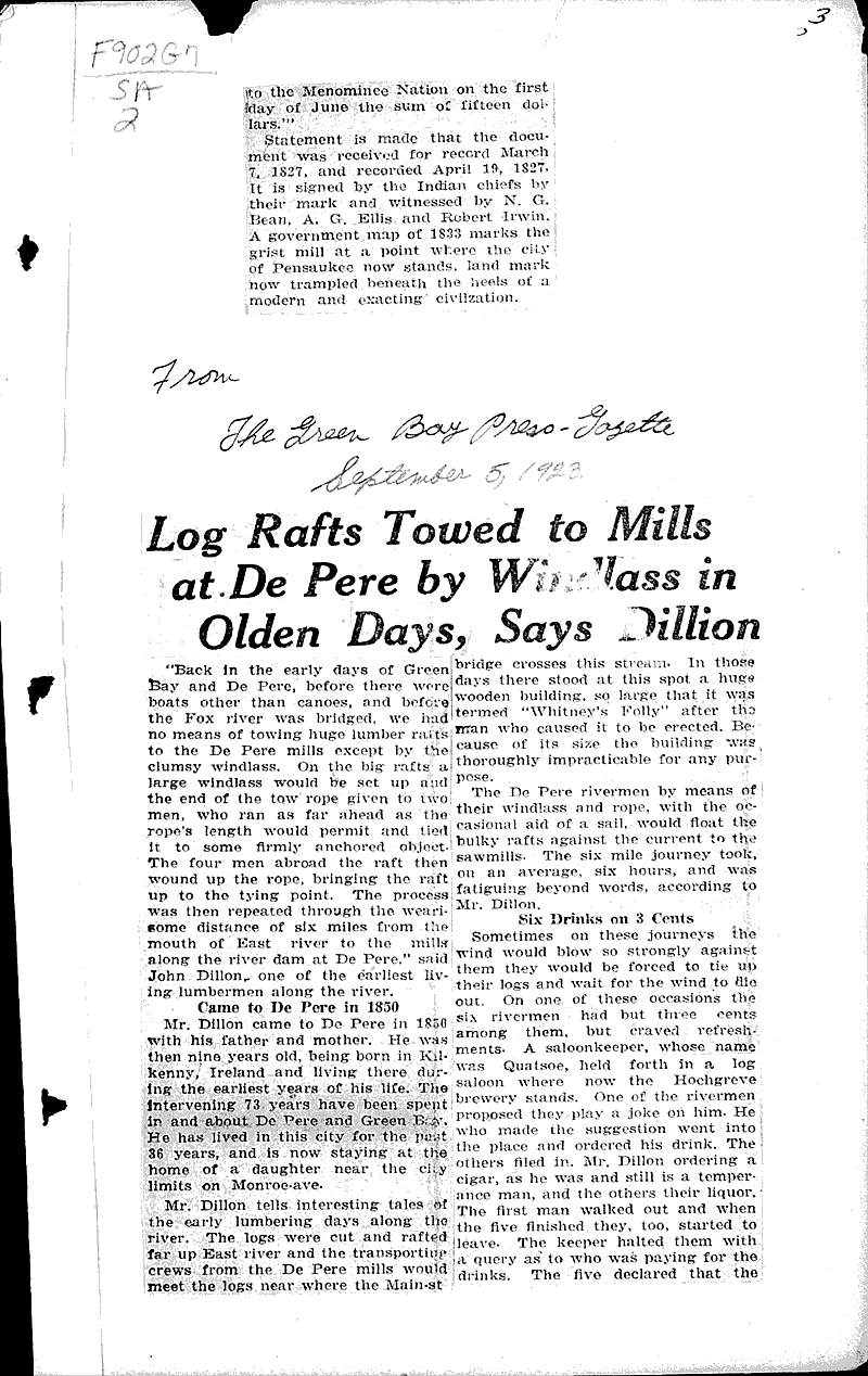 Source: Green Bay Gazette Topics: Indians and Native Peoples Date: 1921-10-18