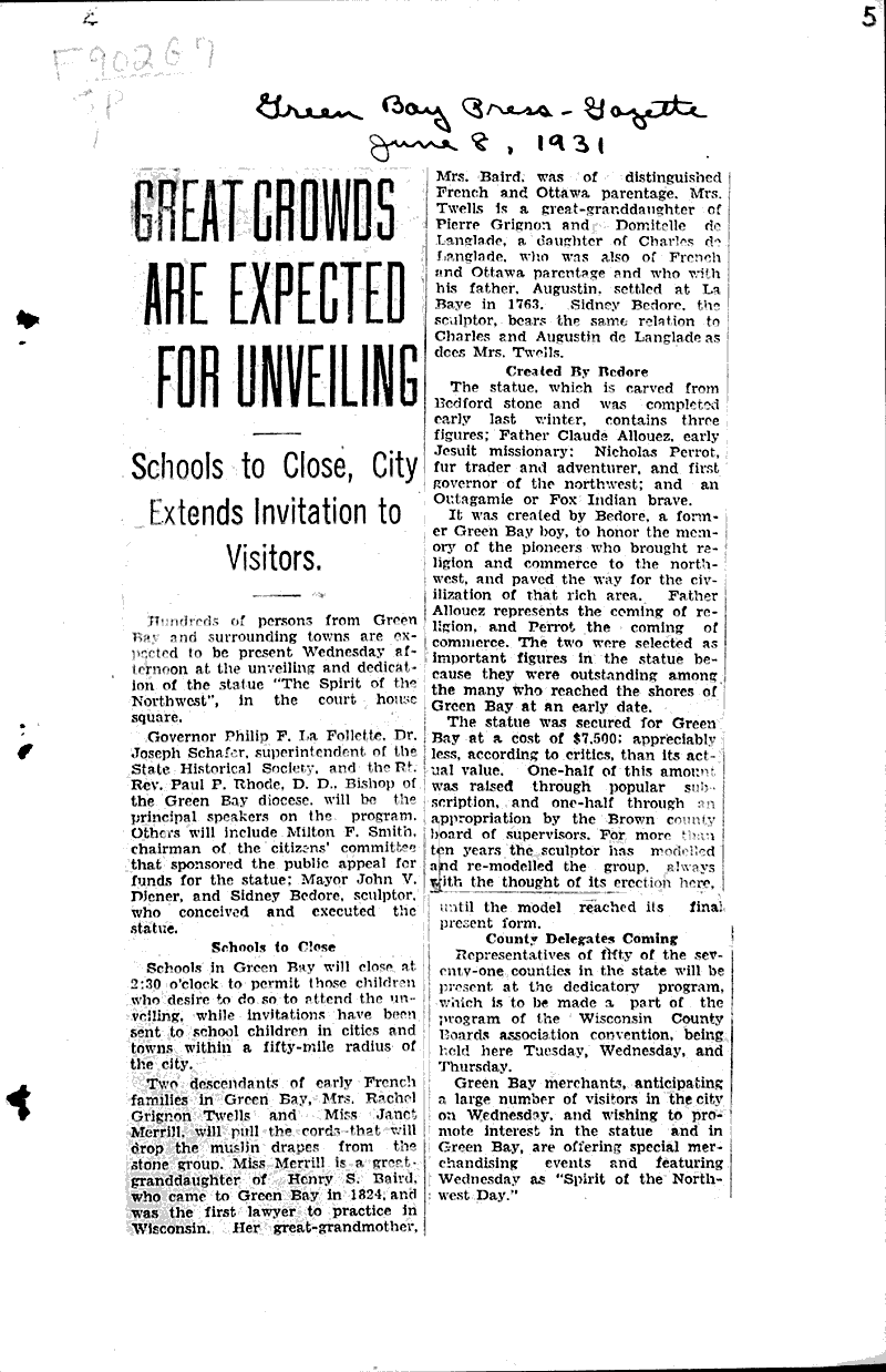 Source: Milwaukee Catholic Herald Topics: Architecture Date: 1931-04-16