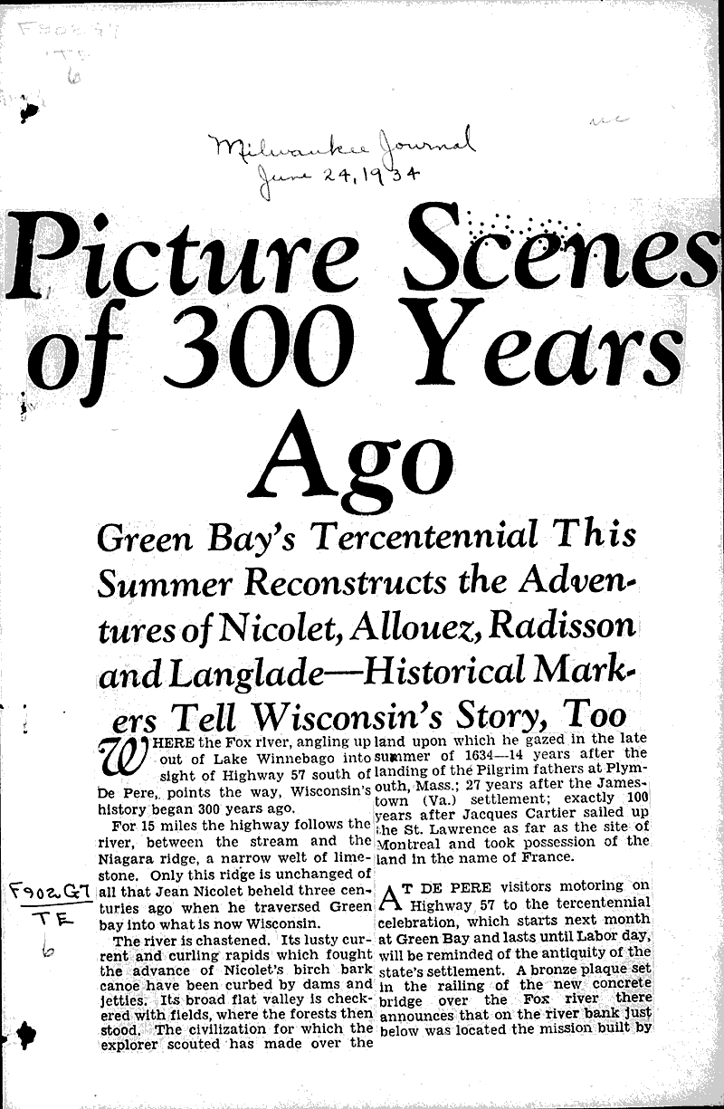  Source: Milwaukee Journal Topics: Immigrants Date: 1934-06-24