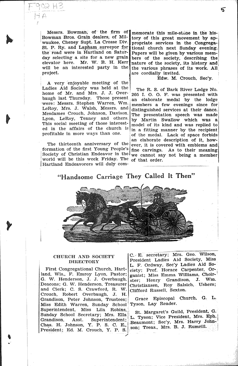  Source: Hartland News Date: 1933-10-06