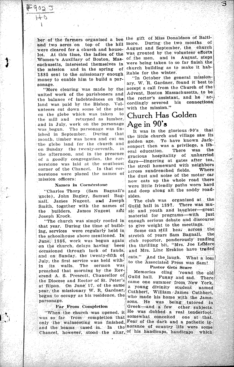  Source: Sturgeon Bay News Topics: Church History Date: 1926-03-15