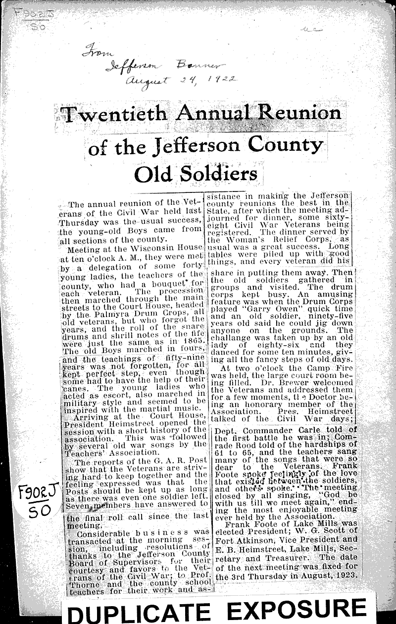  Source: Jefferson Banner Topics: Social and Political Movements Date: 1922-08-24