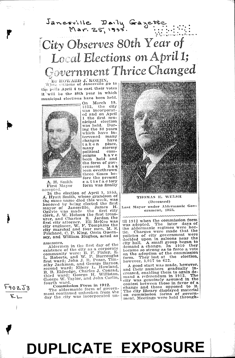 Source: Janesville Daily Gazette Topics: Government and Politics Date: 1933-03-25