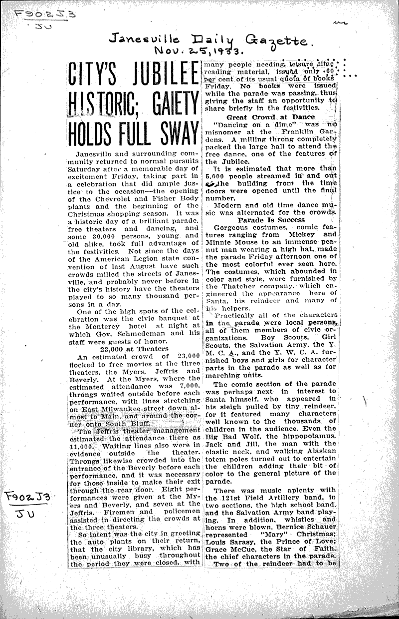  Source: Janesville Daily Gazette Date: 1933-11-25