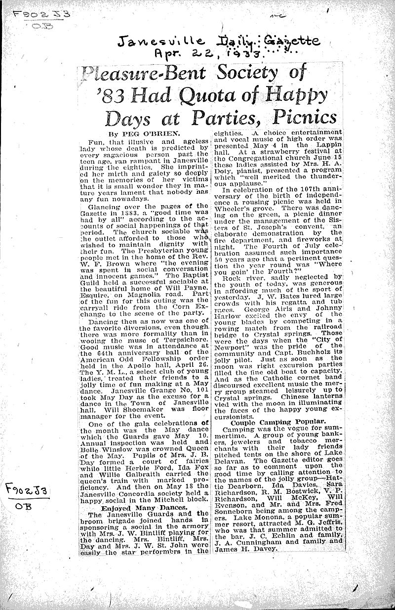  Source: Janesville Daily Gazette Date: 1933-04-22