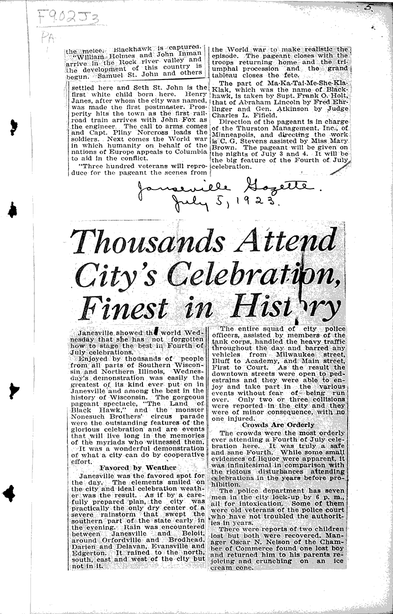  Source: Janesville Gazette Date: 1923-06-19