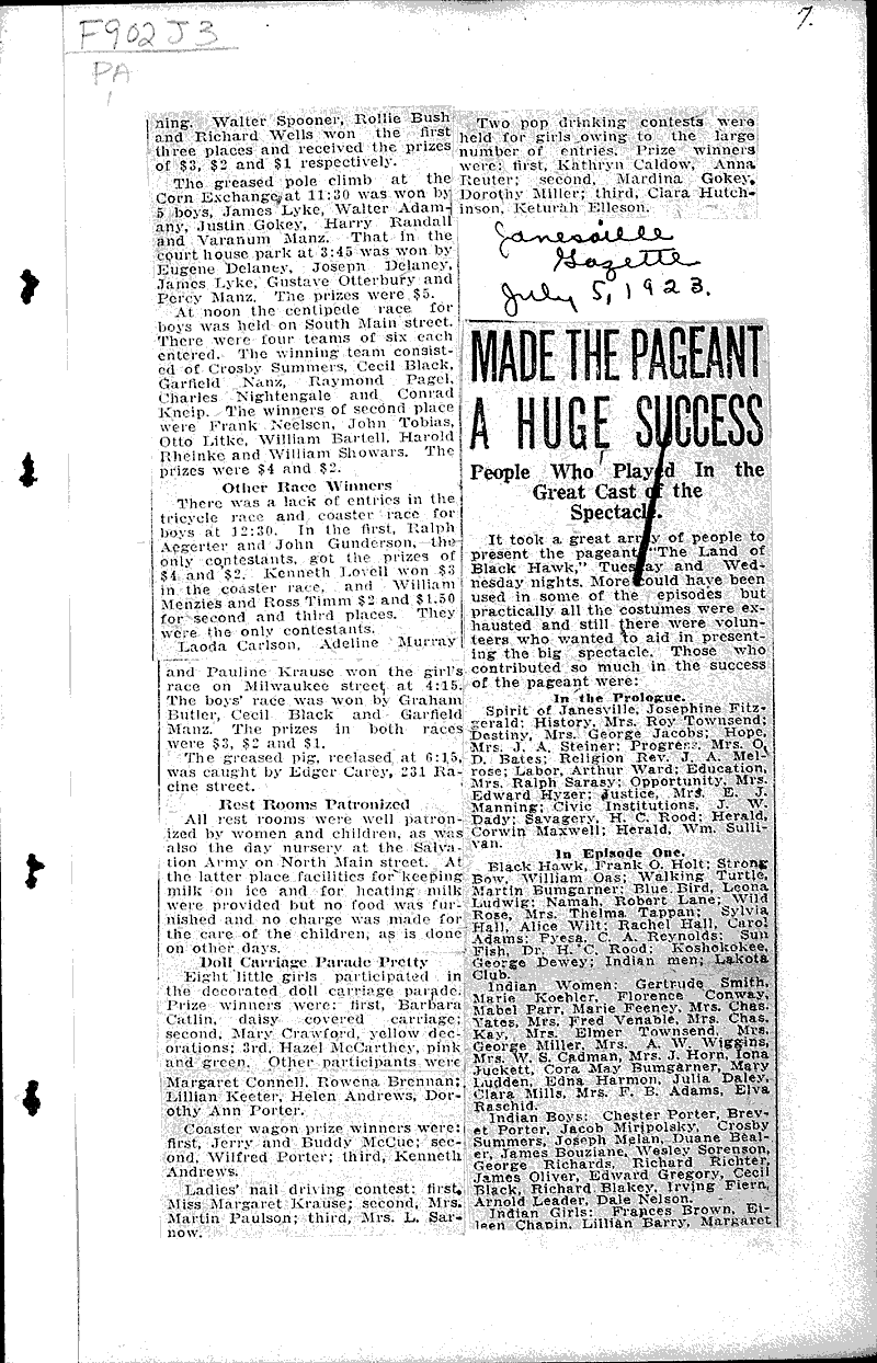  Source: Janesville Gazette Date: 1923-06-19