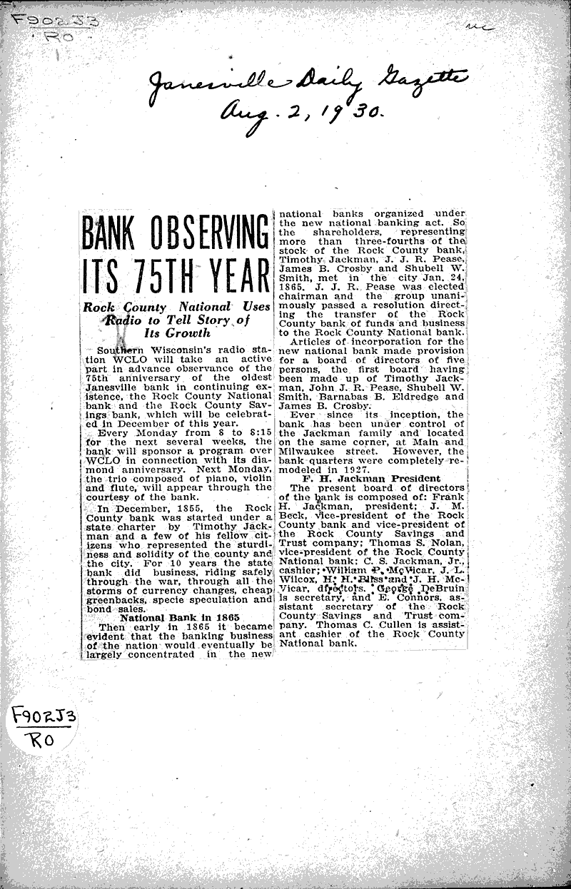  Source: Janesville Daily Gazette Date: 1930-08-02